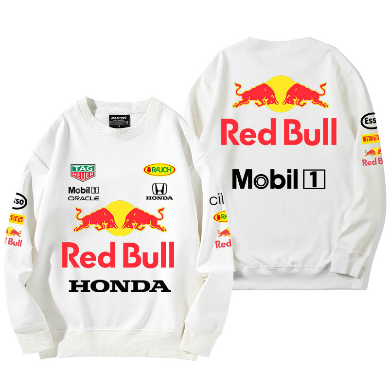 Sweatshirt Red Bull Honda Mobil 1 Coton Homme Col Rond